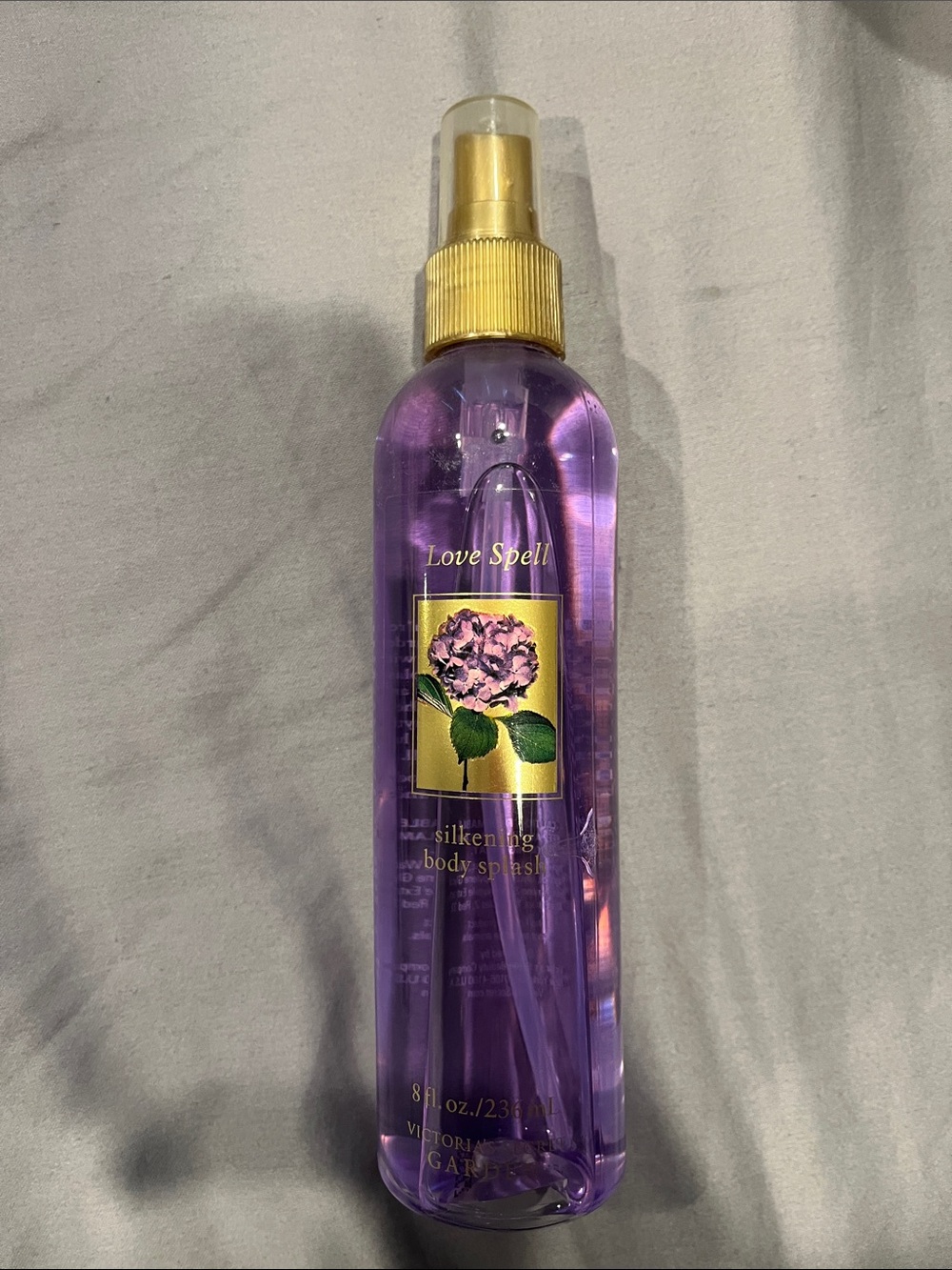 Victoria's Secret Love Spell Silkening Body Splash - Purple with Gold Accents